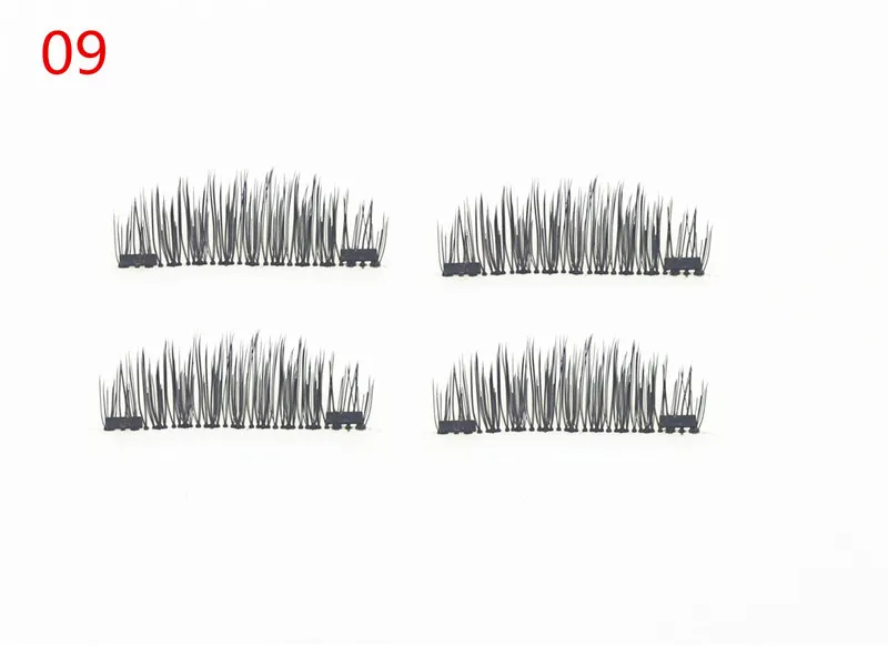 Cils magnétiques doubles dorés de qualité, 8 styles, 3D en vison, réutilisables, sans colle, 4 pièces, e, par dhl6586224