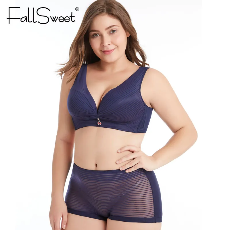 FallSweet Women Vest Bra Set Wire Free Brassieres And Briefs Sets C D Cup  34 To 50 From Deborahao, $21.27