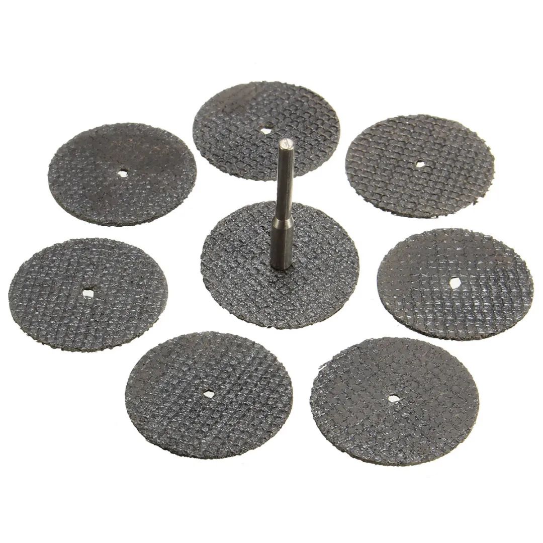 100pcs Fiberglass Reinforced Cut Off Wheel Discs Rotary Tool 32mm + 1pc Mandrel Mayitr Abrasive Cutting Grooving Tools