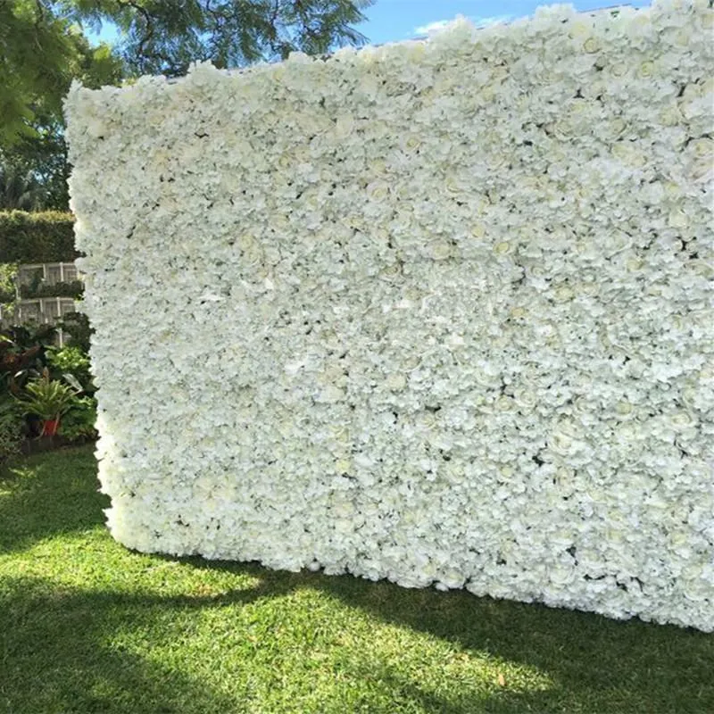 10 stks / partij 60x40cm romantische kunstmatige roos Hydrangea hortensia bloem muur voor bruiloft fase en achtergrond decoratie vele kleuren