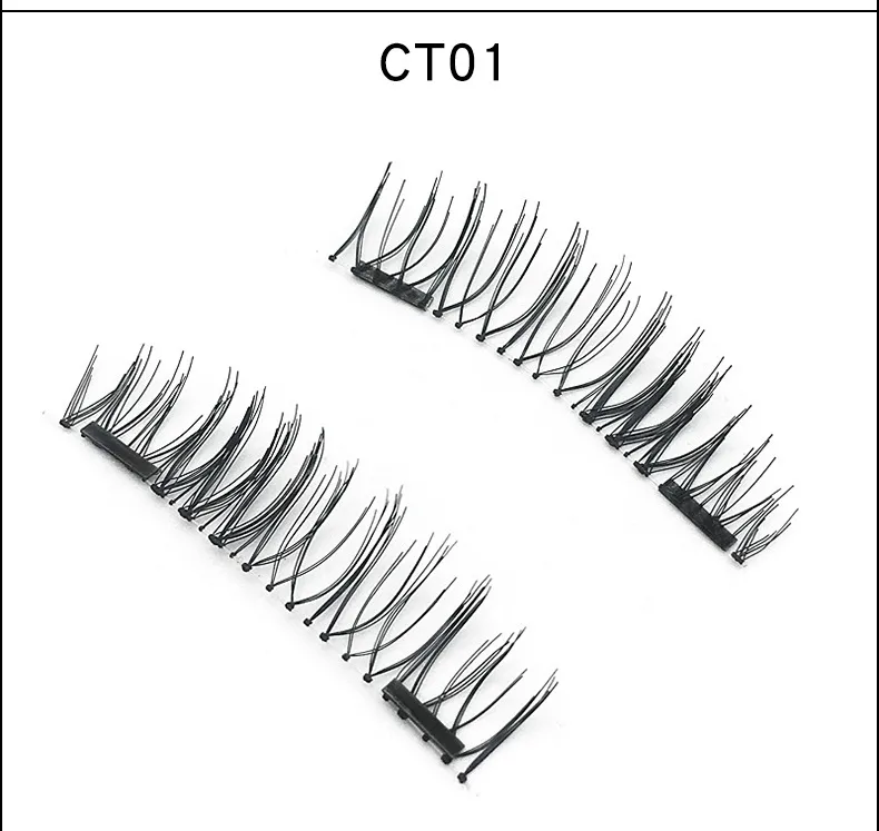 Brand New 2 Magnetic False Eyelashes Natural Long Dual Magnets Fake Lashes viene fornito con scatola retial DHL Free