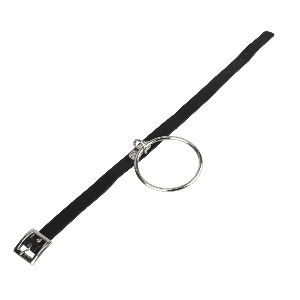 Seanuo sexig sm läder legering cirkel hänge krage halsband för män kvinnor mode vridmomgen halsbit punk choker halsband smycken