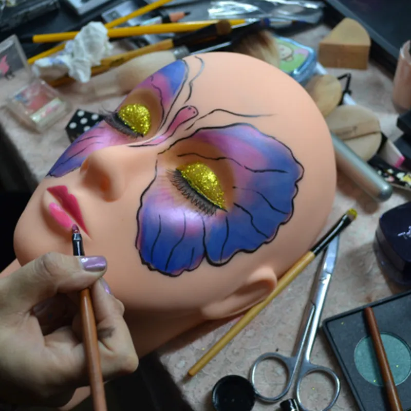 Mannequin Flat Head Silicone Practice Model for False Eyelash Extension ...
