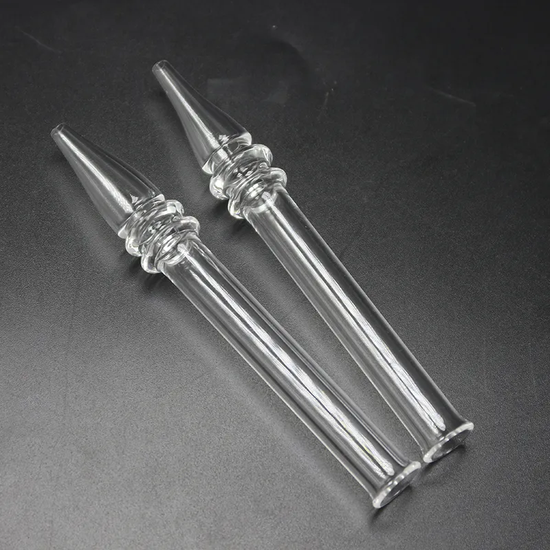 Q009 Dab Rig Quartz Smoking Pipe About 130mm Length 12mm Tube OD Sharp Tip Oil Rigs Pipes Fit Your Palm