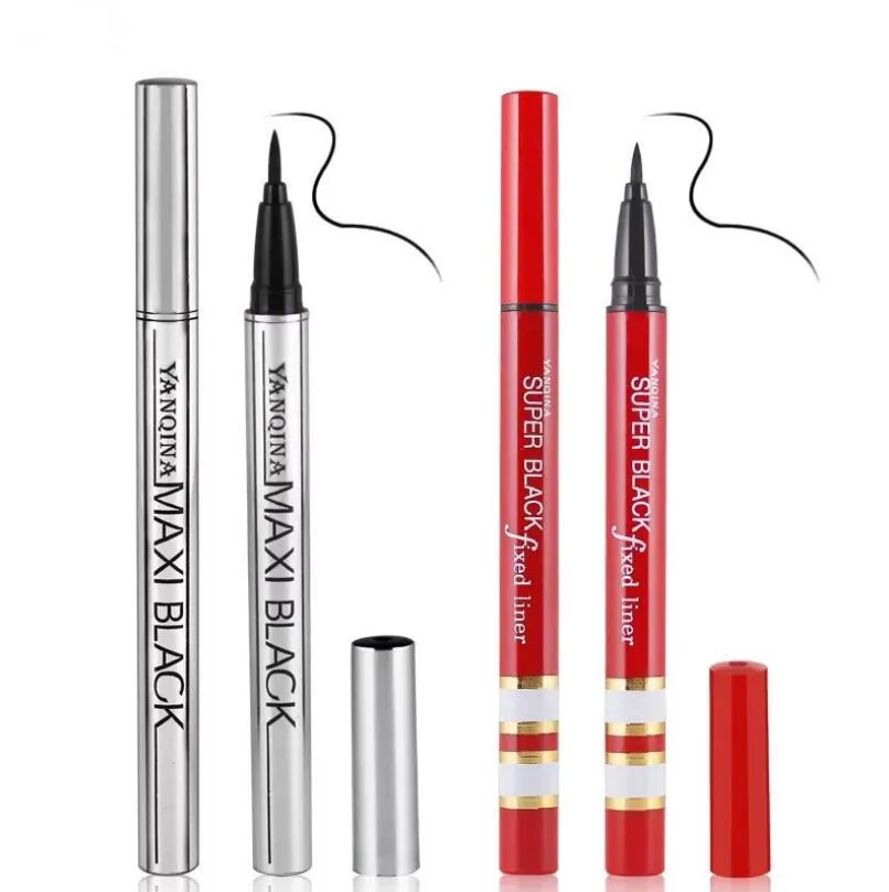 YANQINA NIEUWE Zwart Langdurig Liquide Eyeliner Potlood Waterdicht Smudge-Proof Cosmetic Beauty Make Brush Eyeliner Gel Pen