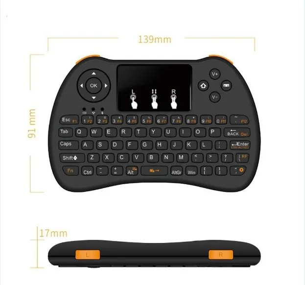 Drahtlose Hintergrundbeleuchtung Blacklight Tastatur H9 Fly Air Maus Multi-Media Fernbedienung Touchpad Handheld Für Android TV BOX