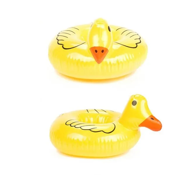 Jaune canard PVC gonflable boisson porte-gobelet porte-boissons flottant piscine plage support piscine enfant enfants jouant jouet de bain
