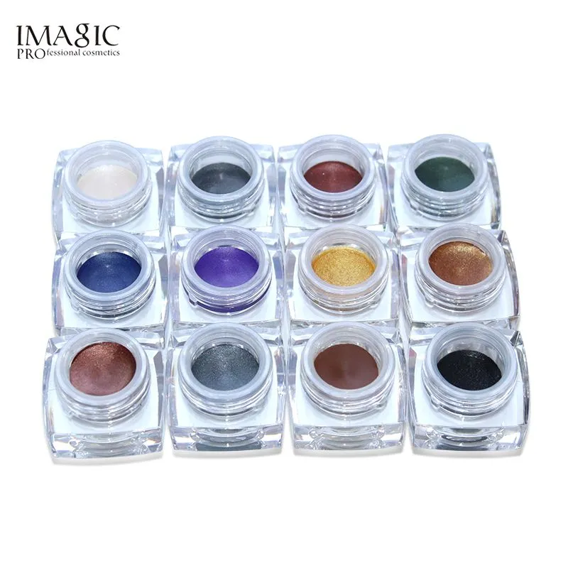 Livraison directe 6 piècesIMAGIC 12 couleurs fard à paupières crème imperméable longue durée miroitant lueur paillettes fard à paupières maquillage