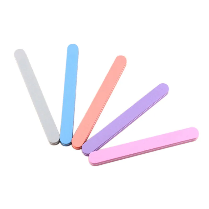 100PCS Nail Files Buffert Dubbel sida Straight Emery Boards för naglar Art Tvättbara Manicure Nail Tools Slipningsbuffertblock