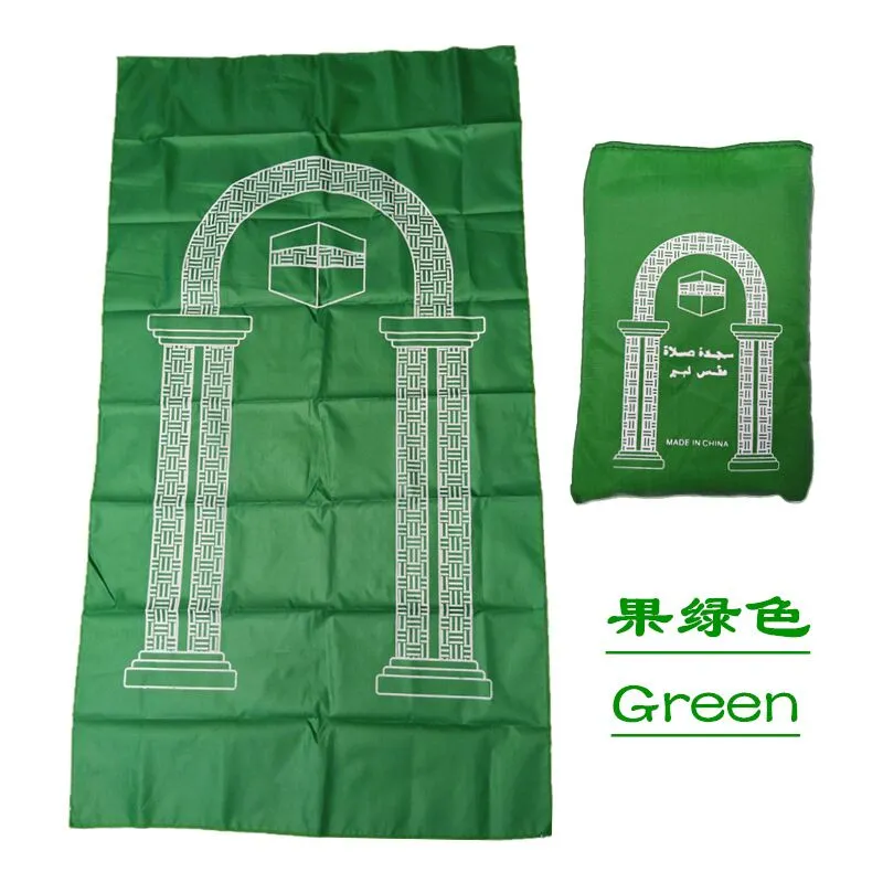 haute qualité coloré en gros 100*60 cm Portable musulman poche tapis de prière islamique voyage poche taille étanche tapis de prière