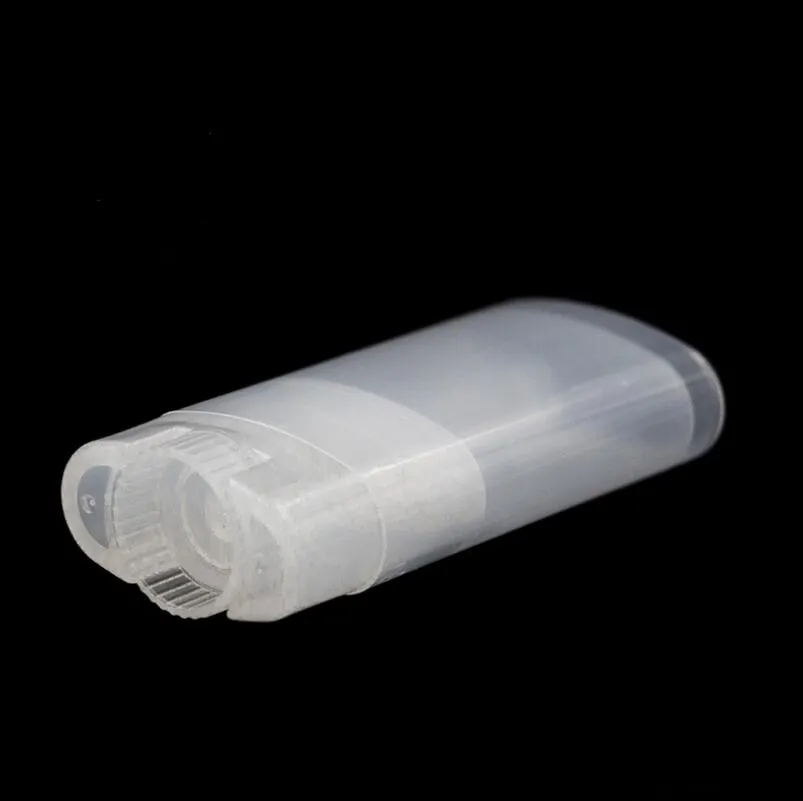 Портативный DIY 15мл Clear White Plastic Слейте Овальный Lip Balm трубы Дезодорант Контейнеры Бесплатная доставка LX2264