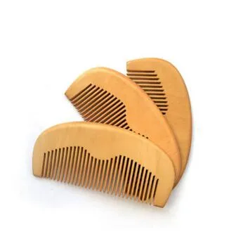 500pcs cheap Customized Engraved Your Natural Peach Wooden Comb Beard Comb Pocket Comb 11.5*5.5*1cm