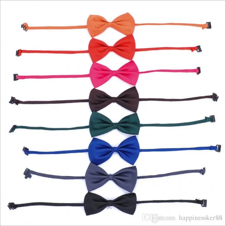 16 colors Pet tie Dog tie collar flower accessories decoration Supplies Pure color bowknot necktie