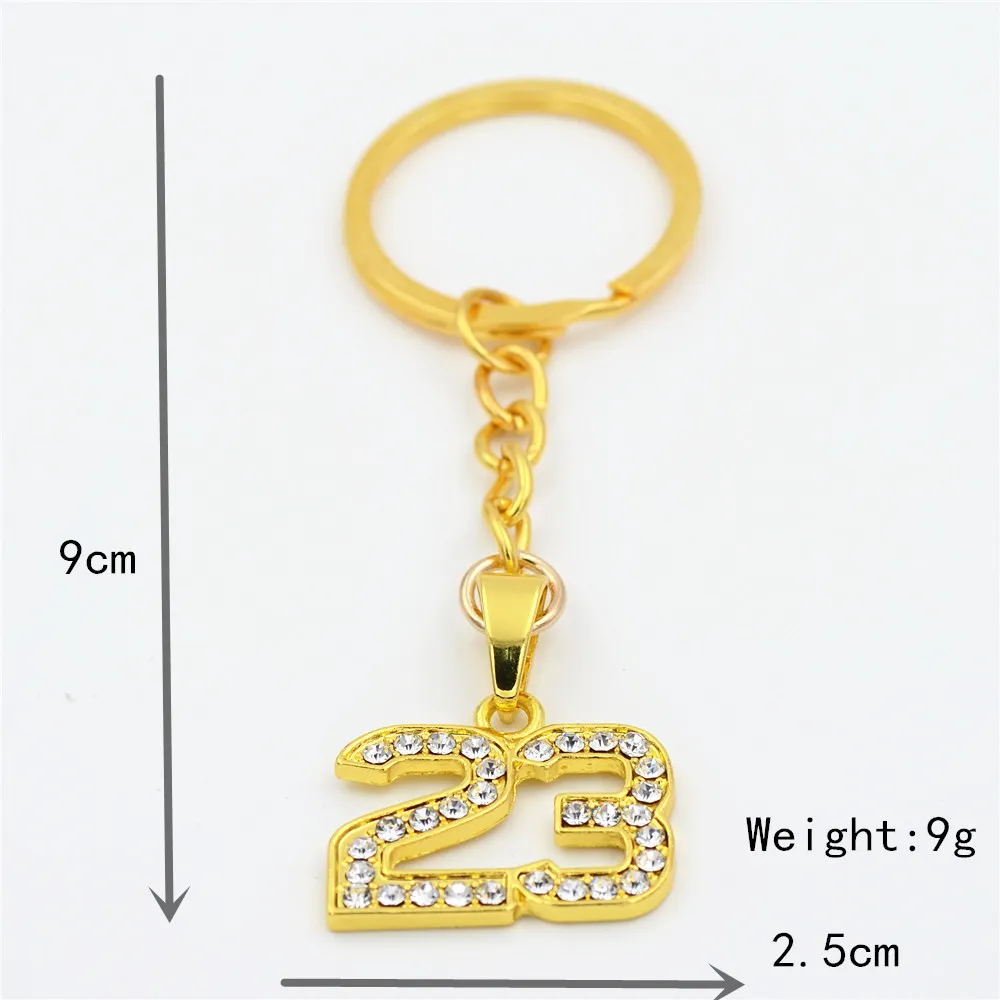 UODESIGN HIP HOP PENDANTS PENDANTS ROCK BIELLIR CADEAU CRISTAL Numéro 23 Bling Lindy Basketball Superstar Keychain8354176