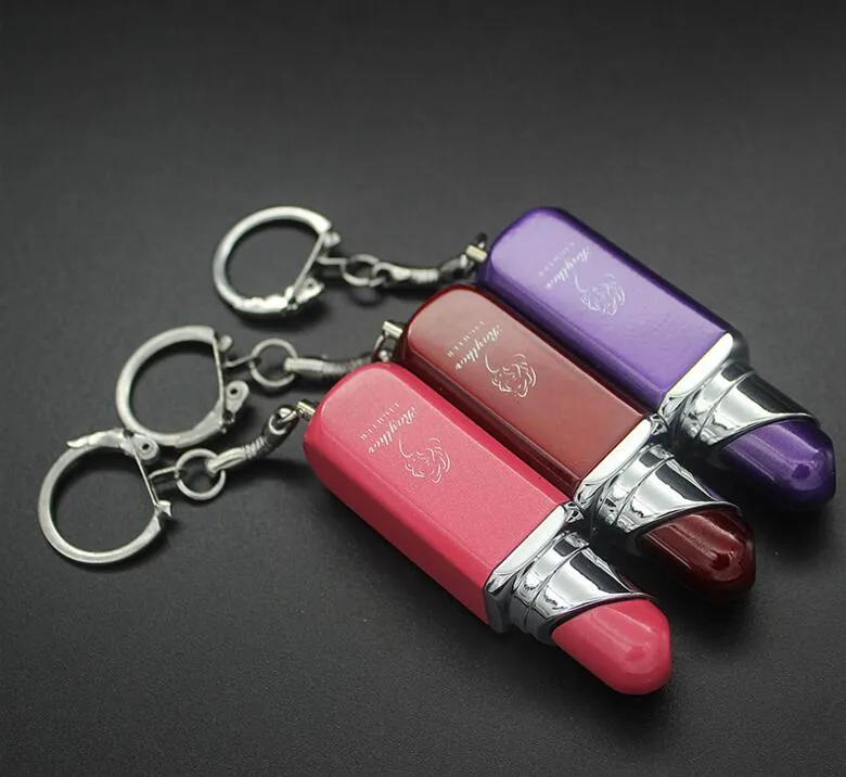cigarette lighter with keychain Lipstick Shaped Butane Flame Lighters Refillable... From Honorsmoke, $2.84