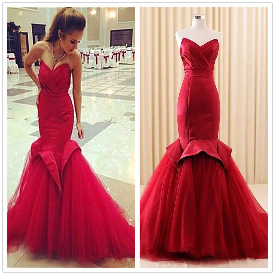 Coloridos árabes fishtail noite vestidos comprimento meester celebridade 2019 plus size custom made vinho vermelho borgonha babados sereia vestidos