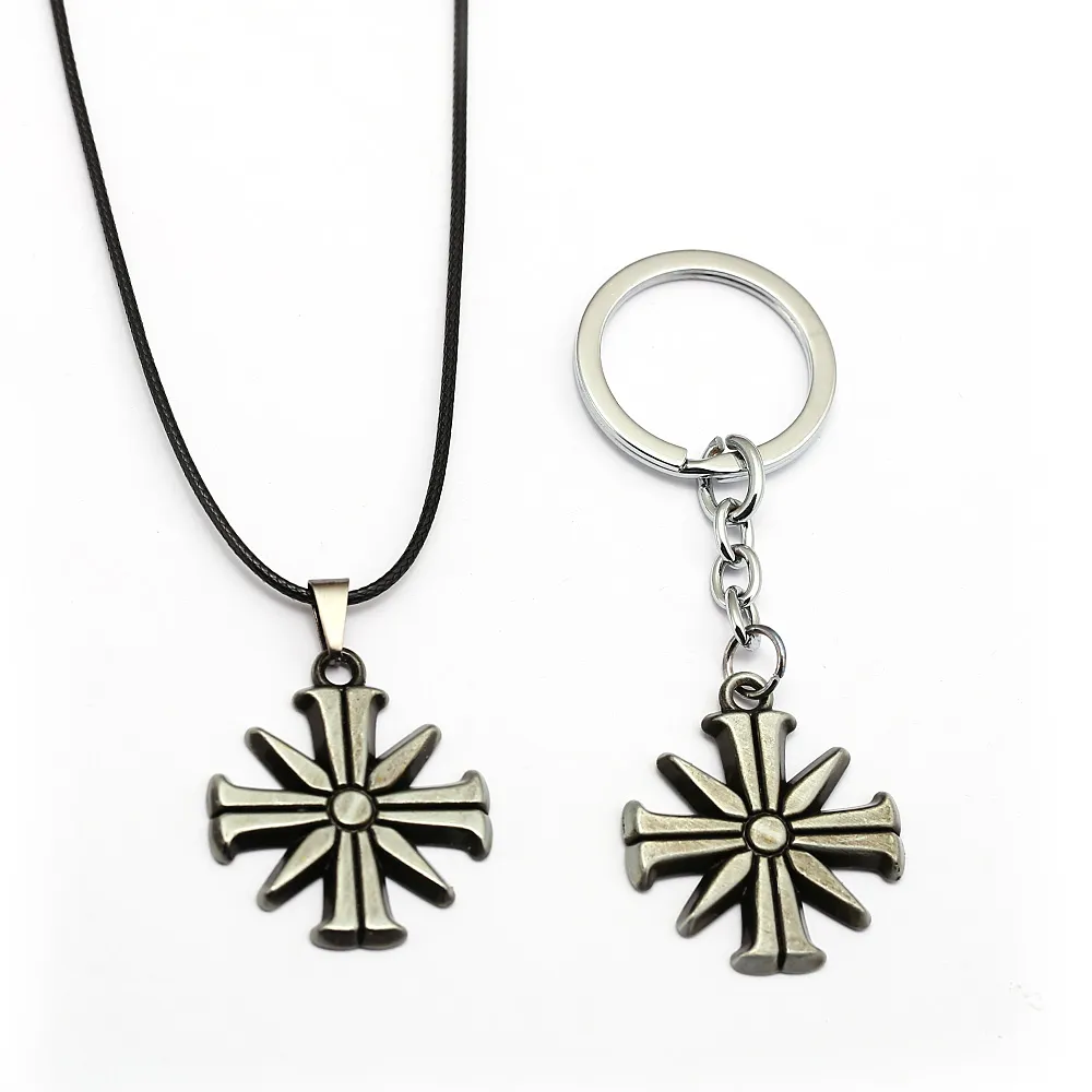 Gioco Keychain gioielli Far Cry 5 metallo croce ciondoli donne collana dichiarazione portachiavi uomini accessorio girocollo