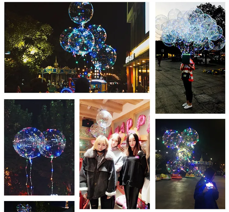 Dreamy bobo ball wave BOBO Balloon with colored light led balloon for Christmas Halloween Wedding Party children home Decorations IB750