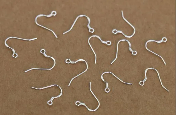 / parti 925 logo 925 silver örhängen fynd fishwire krok öron trådkrok franska krokar smycken diy 15mm fisk krok