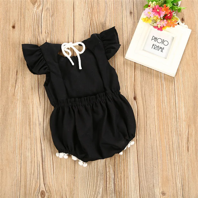 Sevimli Bebek Rompers Yaz Bebek Kız Giysileri Dantel Romper Toddler Kız Ruffles Backless Sunsuit Tulum Kıyafetler Giysi Set Çocuk Giyim