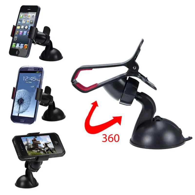 Universal Car Dash Telefonhållare Auto Vindrute Monteringsfäste för MP3 GPS iPhone 14 13 5S 6S SE 7 8 Samsung Med Retail Package