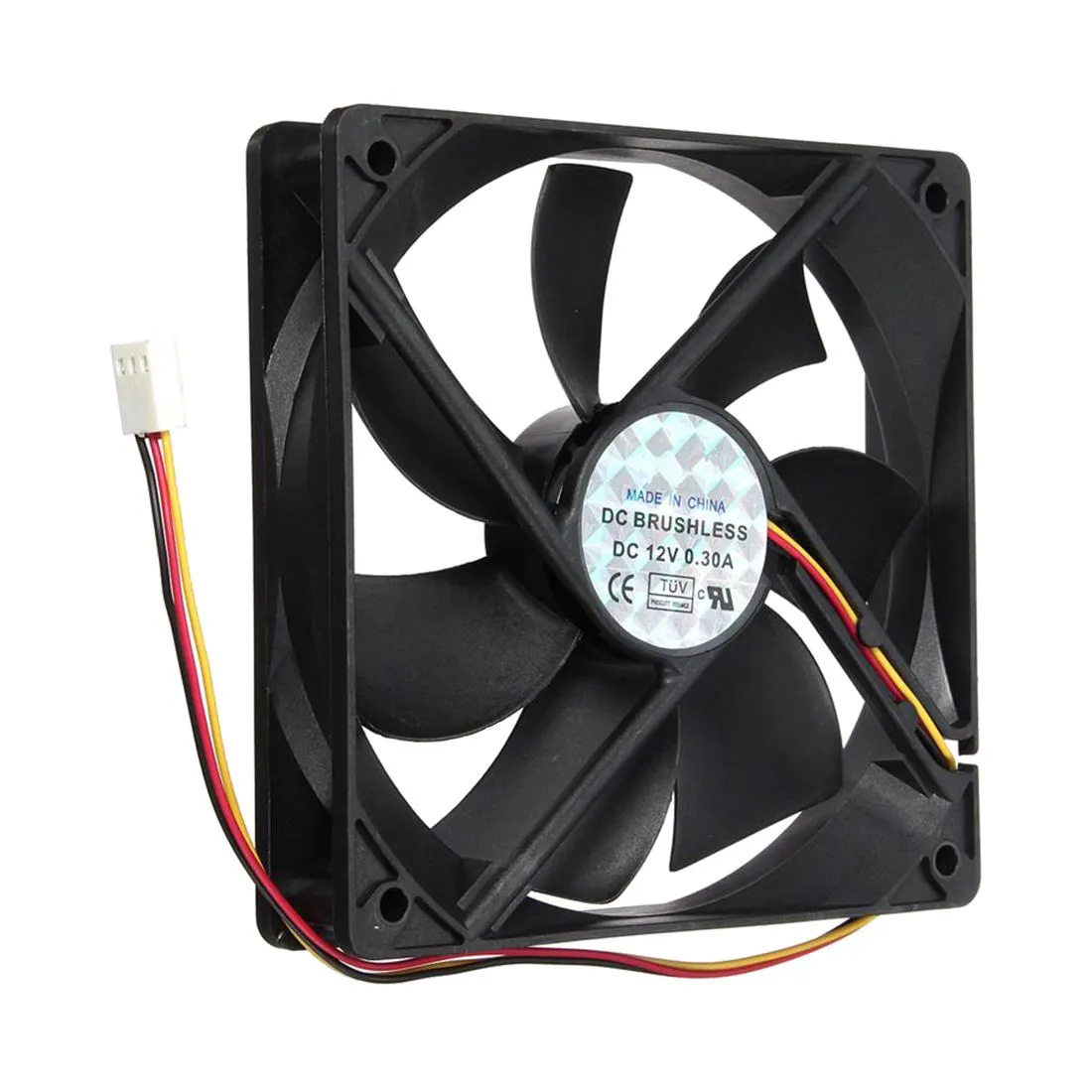 Freeshipping 10pcs 3 Pin 120x120x25mm CPU Fan Cooler Radiator Fan Computer PC 12V Black