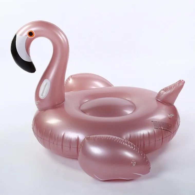 Ros guld flamingo uppblåsbara simning float tube raft vuxen jätte pool float simma ring sommar vatten roliga pool leksaker