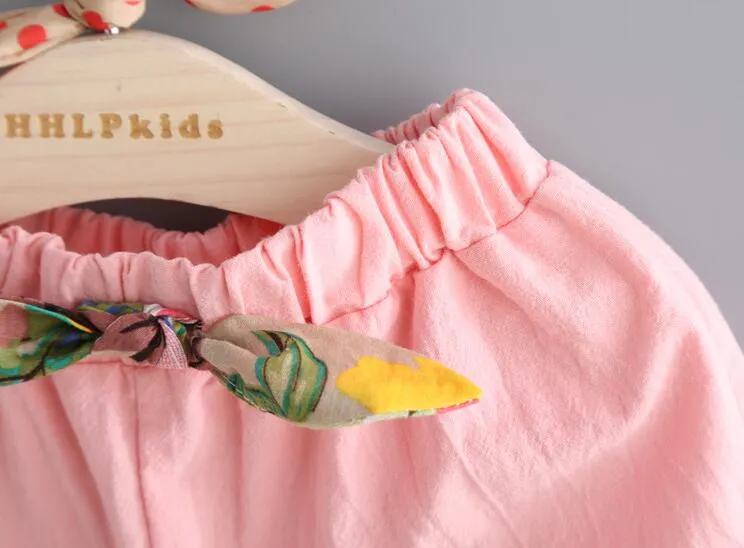 Mädchen Blumenbehälterweste tops + shorts des gesetzten Mädchens Outfits Kinder bowknot Klagekindsommer-Boutique Kleidung