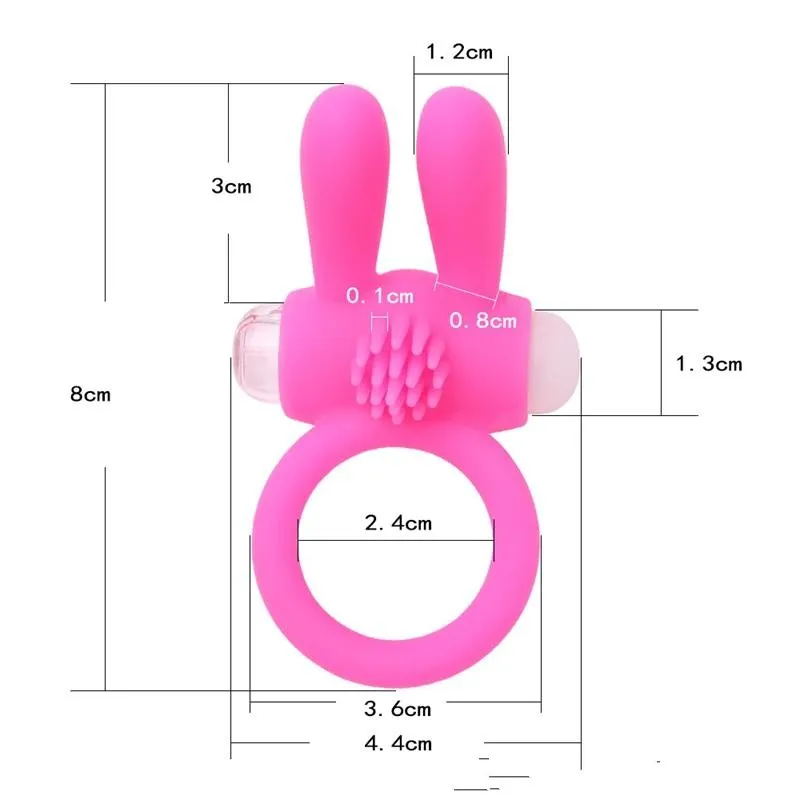 Sex Produkte Penisringe Vibrator Sexspielzeug Tier Kaninchen Power Penisring Silikon Vibrierender Penisring Rosa Blau