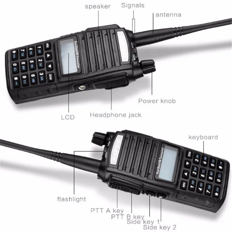 Baofeng UV-82 рация uv 82 портативная радиостанция CB Ham радио VHF UHF двухдиапазонная радиостанция UV82 двусторонний трансивер