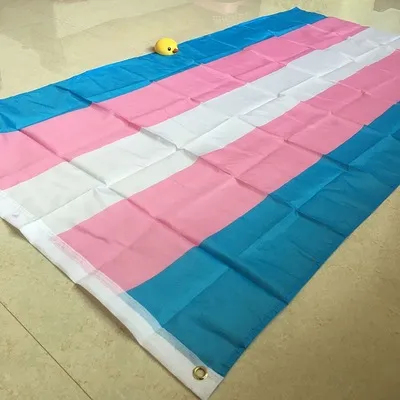 0,9 x 1,5 m Breeze transgenre drapeau rose bleu arc-en-ciel drapeaux LGBT fierté bannière drapeaux avec œillets en laiton