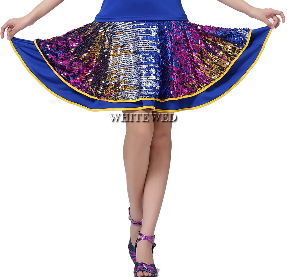 현대 댄스 팀 연습 스커트 Dancewear 의류 ​​의상 스팽글 스퀘어 댄스 파티 연습 공연 Attires Costumes Skirts