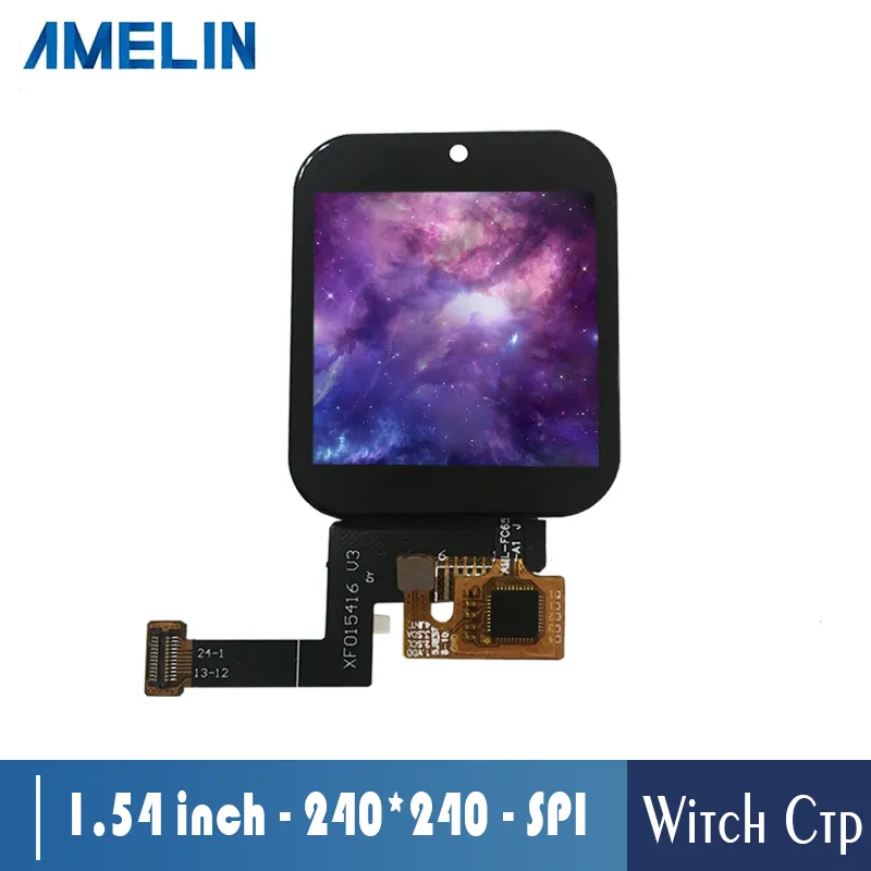 1,54-Zoll-240*240-IPS-TFT-LCD-Moduldisplay mit 4-zeiligem SPI-Schnittstellenbildschirm und CTP-Touchpanel für Smartwatch