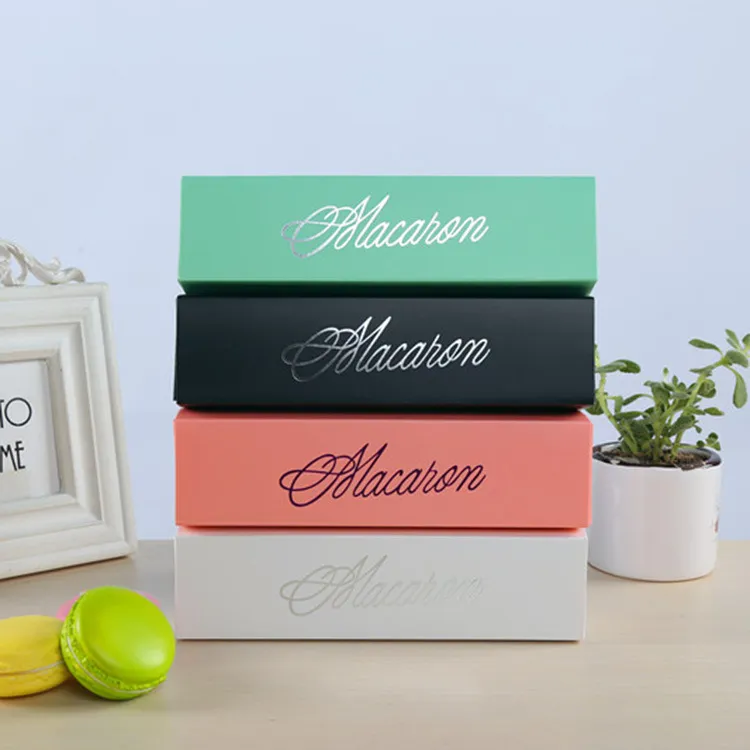 Macaron Cakedozen Huisgemaakte Macaron Chocoladedozen Biscuit Muffin Box Retail Paper Packaging 20.3 * 5.3 * 5.3CM Macaron Pakketbox