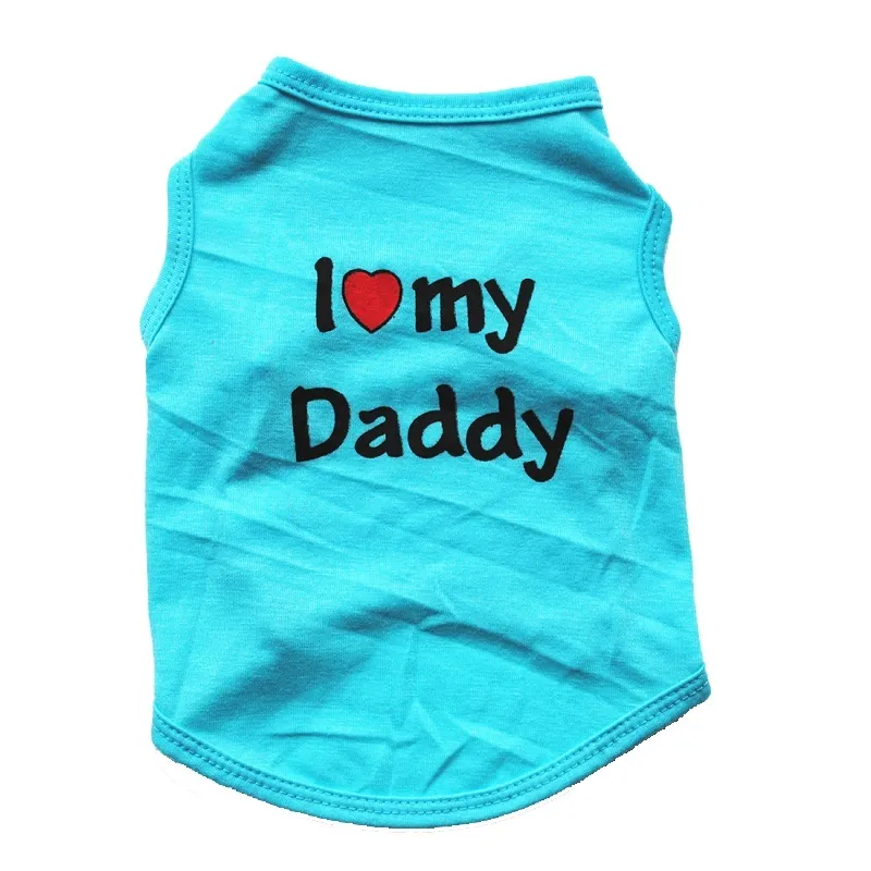 Mode Pet Chiot Chemise D'été Petit Chien Chat Pet Vêtements Maman Papa Gilet T-shirt 5 couleurs