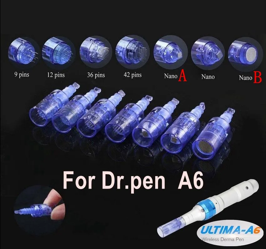 50 stks/Naald Cartridge 9/12/36/42/Nano pin dermapen tips Oplaadbare draadloze Dr Pen ULTIMA A6