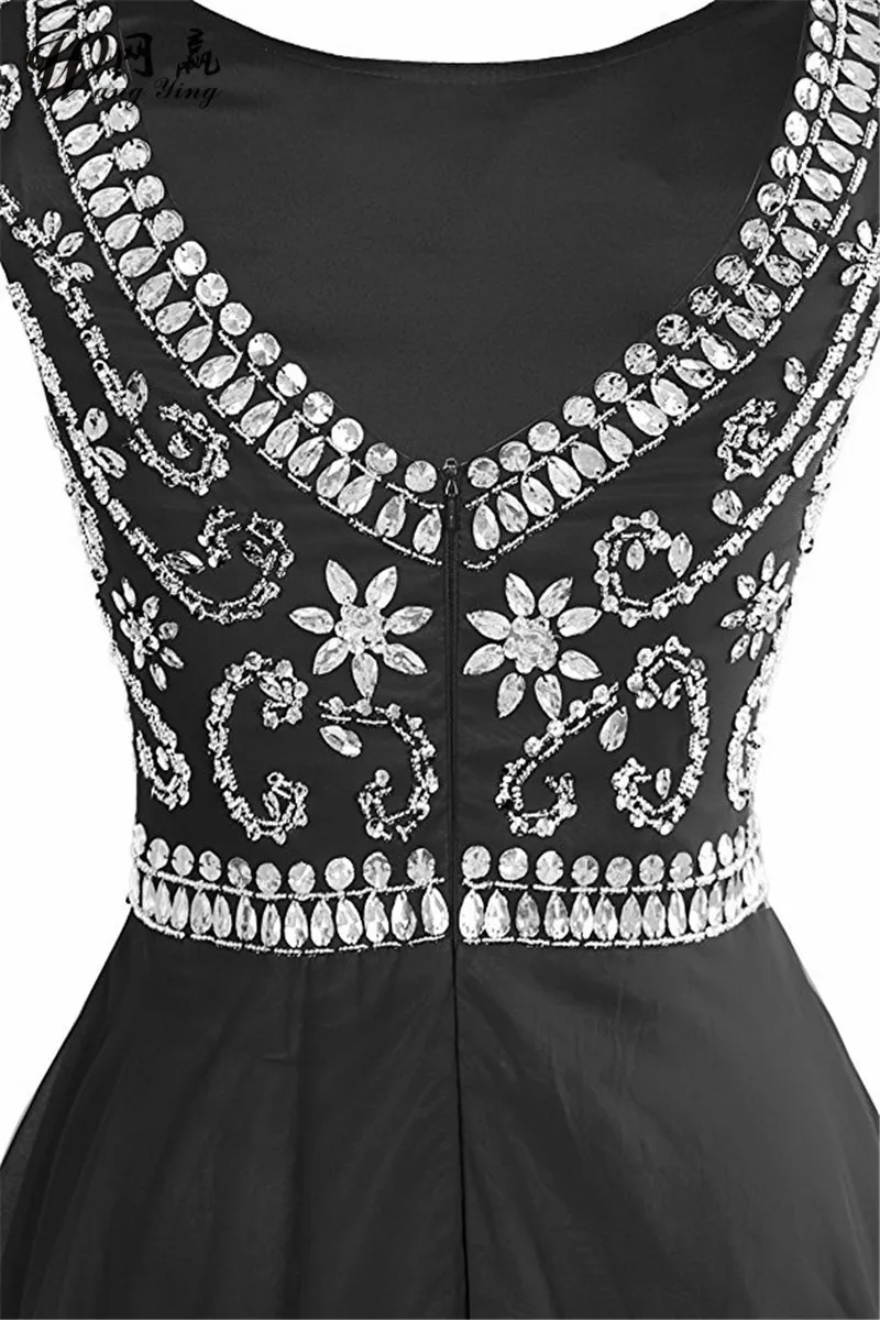 2018 Robe Longo Para Formatura Ventes Chaudes En Mousseline De Soie Noire Longues Robes De Soirée Strass Robes Dos Nu pour Le Bal