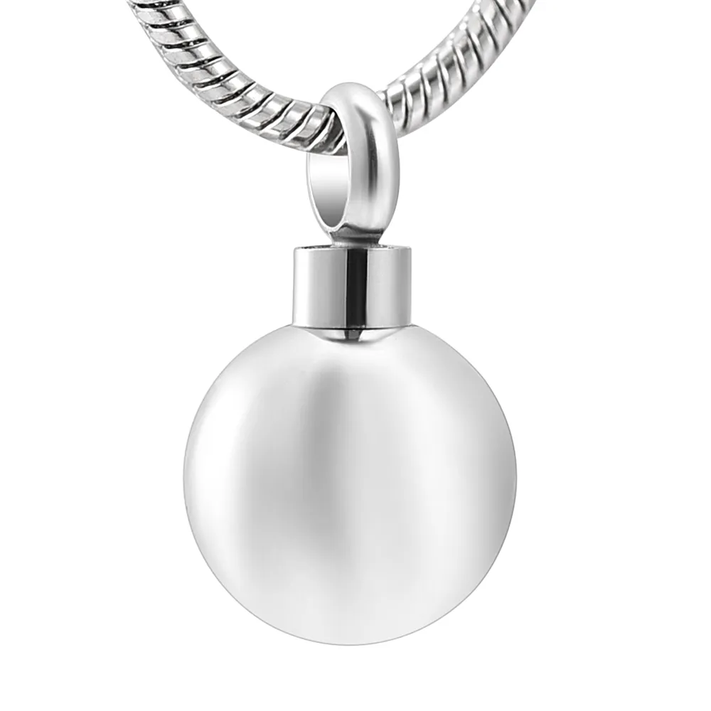 Ball Locket Cremation Pendant Necklace Stainless Steel Memorial Keepsake Jewelry for Ashes Holder Free engrave