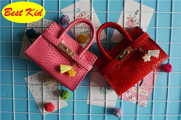 Bestkid DHL Gratis frakt! Twinkle handväskor för barnflickor Barns mode läder Totes Little Barnkuddar Toddler Star Purse Bag BK030