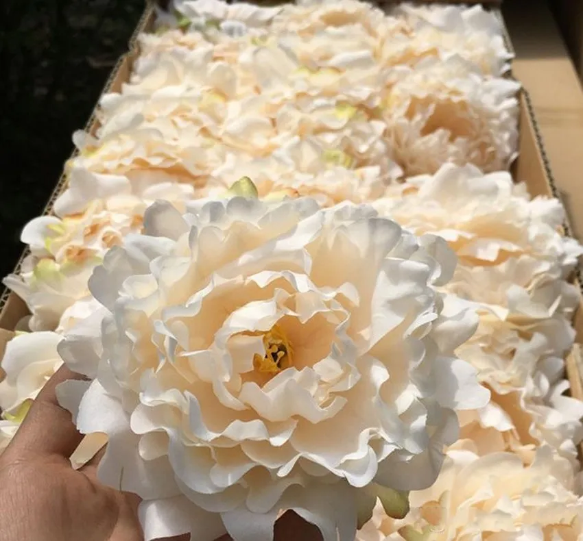 fiori artificiali Teste di fiore di peonia di seta Forniture decorazioni feste di nozze Simulazione decorazioni la casa con teste di fiori finte all'ingrosso 15 cm