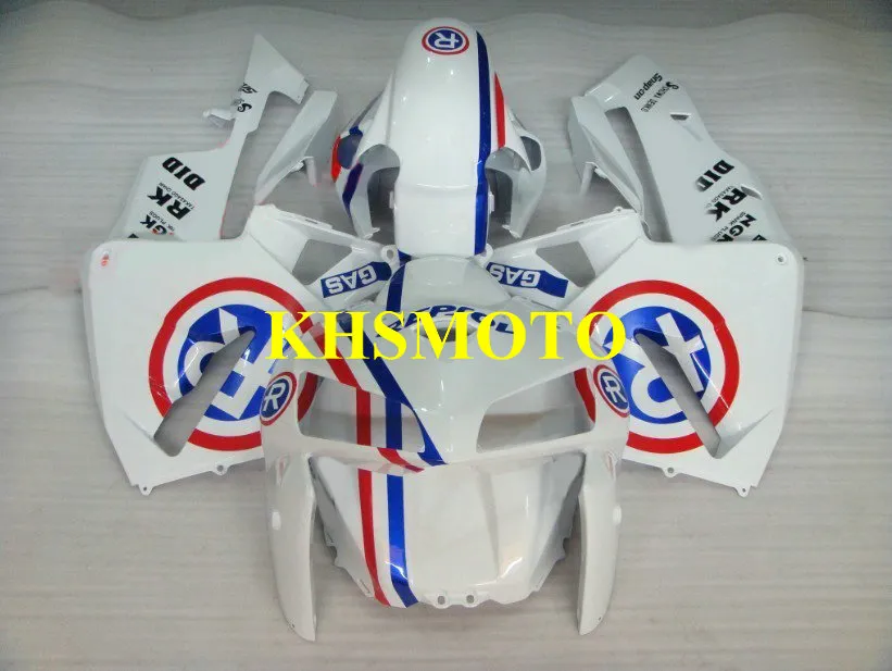 Motorcykel Fairing Kit för Honda CBR600RR CBR 600RR F5 2005 2006 05 06 CBR600RR ABS Röd vitblå Fairings Set + Presenter HQ08