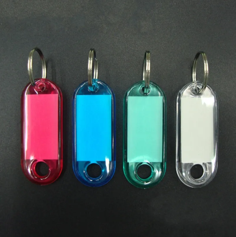 Insert Photo Keyrings Key Card Number Blank Crystal Rectangle Keychains Luggage Tag Party favors Free Shipping