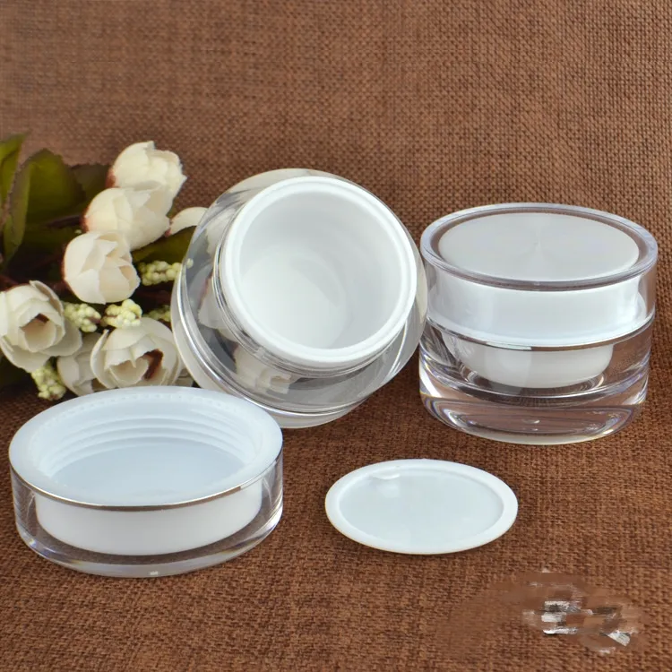 5 10 15 20 30 50 G ML Empty Clear Upscale Refillable Acrylic Makeup Cosmetic Face Cream Lotion Jar Pot Bottle Container with liners