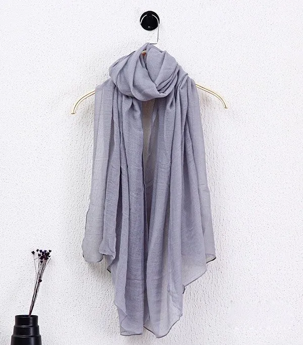Spring summer fashion Solid Lady Scarf Sun protection Cotton And Linen Candy Color Scarves