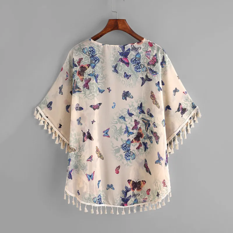 Mode 2018 bébé fille vêtements mignon été mince manteaux enfant en bas âge filles fleur gland kimono châle cardigan hauts tenues bébé enfants vêtements