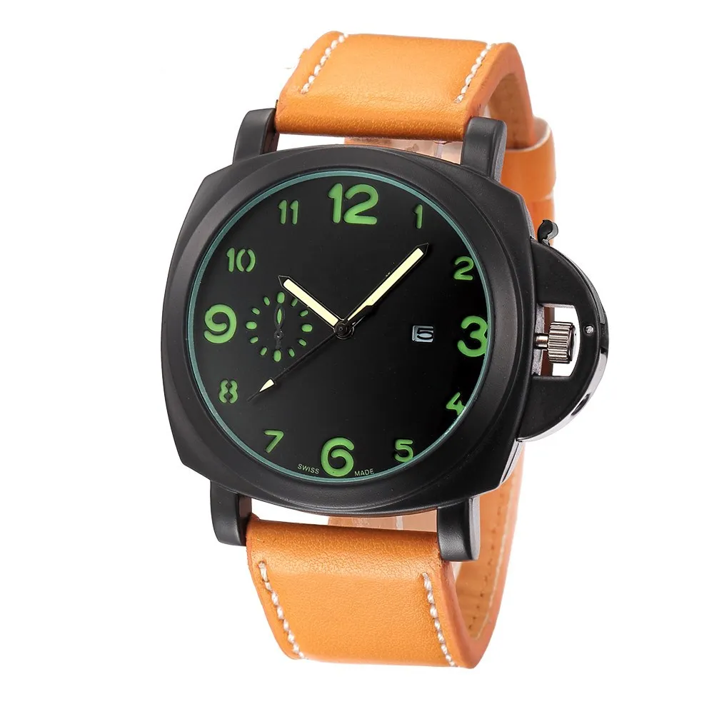 Luxury Mens Watch de alta calidad con correa de cuero barata de cuero Tiempo calendario Reloj Vigilante diseñadores para hombres Luxury Watch6721845