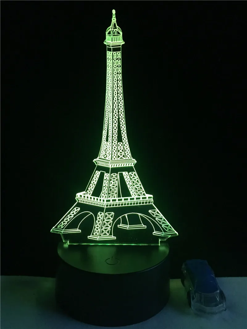 3D Moda Romantik Fransa Eyfel Kulesi Gece aydınlatması LED RGB Değiştirilebilir Mood Lambası Yatak Masa Lambası Çocuk Arkadaşları Aile Hediyeleri