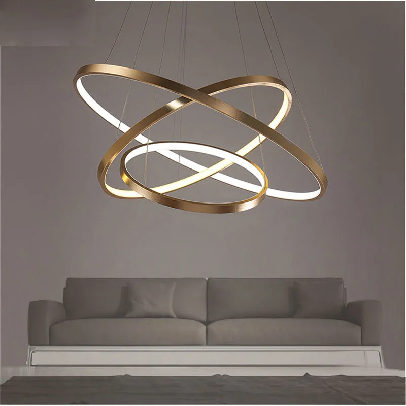 Sala da pranzo di Fashional Modern Chandeliers Circle Anelli LEDILIE LEDILIE LEDILIER per illuminazione interna AC 85-260V 40 cm 60 cm 80 cm 100 cm