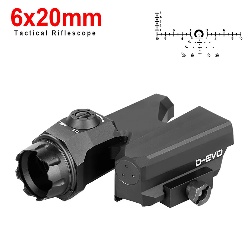 PPT 범위 D-EVO 6x20mm 사냥 Riflescope Sight Reflect Scope 소총 광경 Airsoft 촬영 야외 CL2-0121