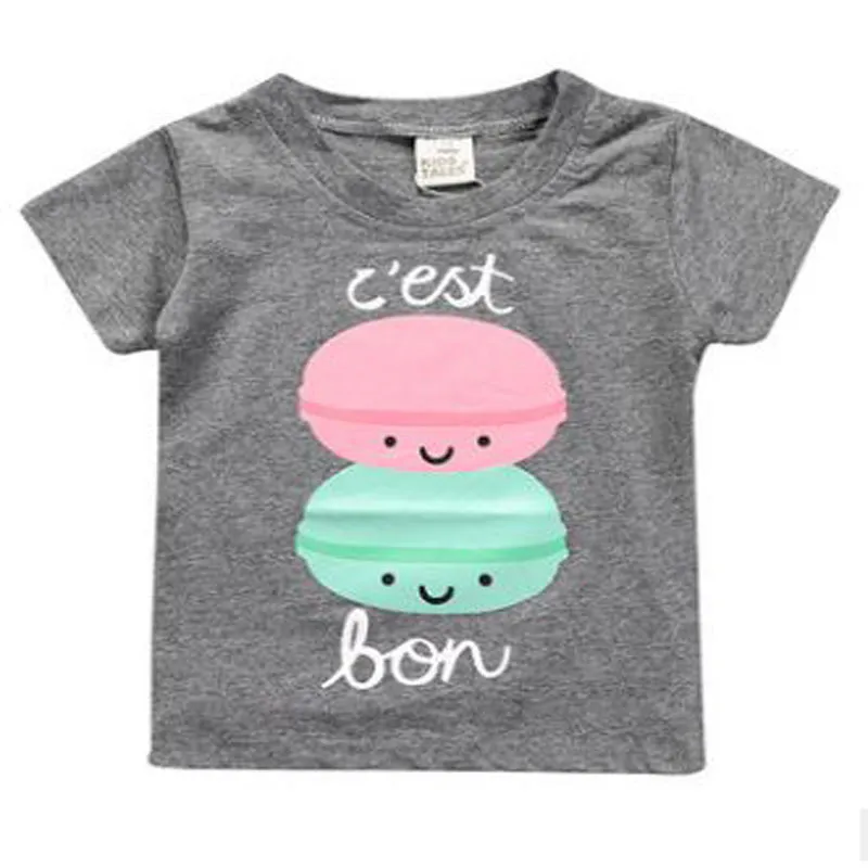 children t shirts kids cartoon t-shirts 2017 summer boy girls cotton short sleeve tee tops gray